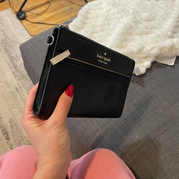 Kate Spade Black Clutch with Gold Accents - Picture 7 of 7